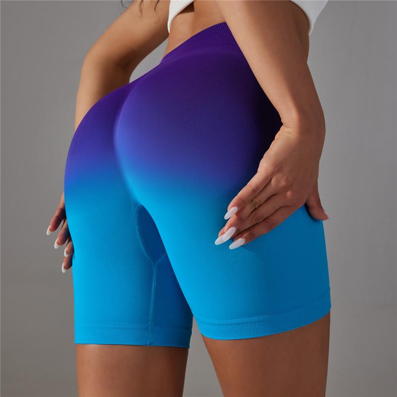 Nessaj Бесшовные спортивные шорты с градиентом, шорты для йоги с высокой талией, леггинсы, женские колготки для йоги с подъемом бедер