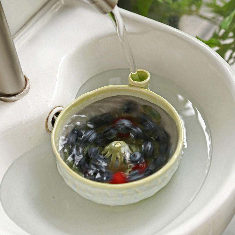 Self-spinning Fruit Washing Bowl Large Capacity Food Cleaning Basin Food Cleaning