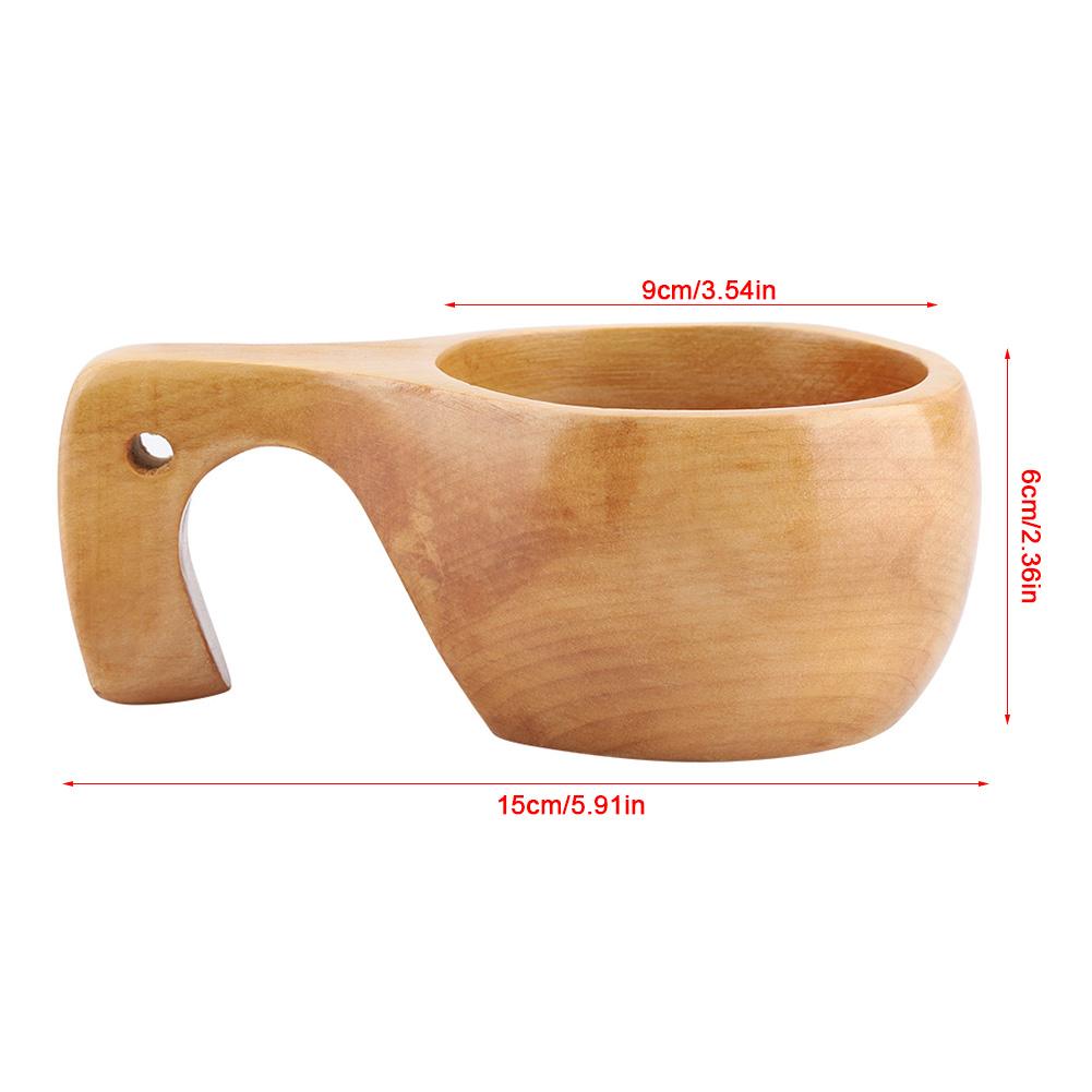 Деревянная кофейная чашка Портативная уличная деревянная кружка для питья с ручкой для бара, ресторана, кафе, отеля, для дома и путешествий
