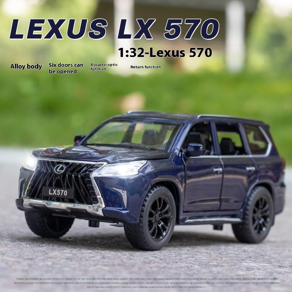 1/32 LEXUS LX570 Внедорожник Сплав Внедорожный Литой Металлический Модель Звук и Свет Игрушка с Откатом Модный Дисплей Украшение Подарок для Мальчика Коллекционировать