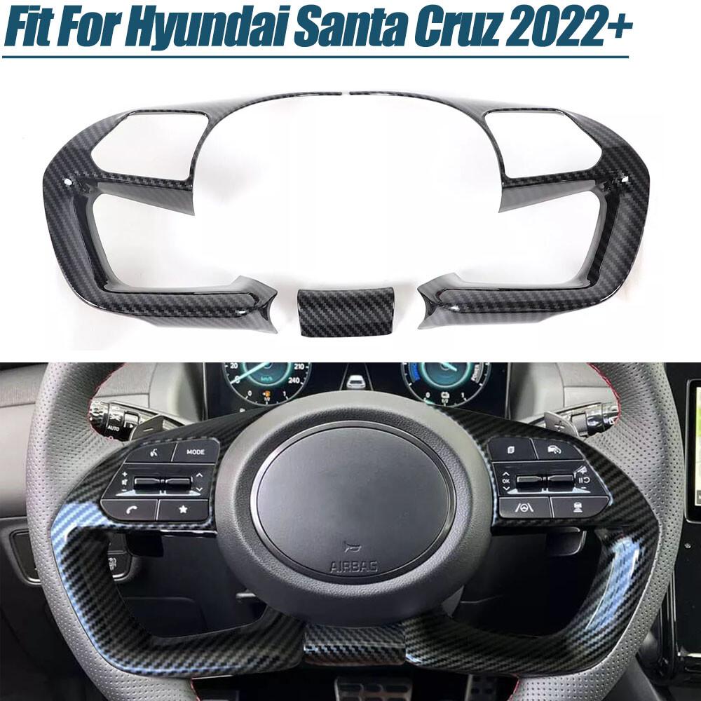 Carbon Fiber Steering Wheel Trim  For Hyundai Santa Cruz -24 Interior
