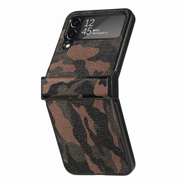 Складной дизайнерский кожаный чехол для телефона, аксессуары для Samsung Galaxy Z Flip 4 5g Flip4 Flip3 Flip 3, защитный чехол от падения