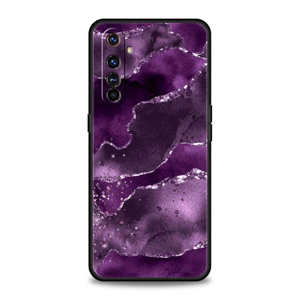 Темно-синий блестящий агатовый мраморный чехол для телефона Realme GT Neo 2 3 Realme 9 8 5G 7 6 GT2 Pro Plus 9i 8i C21Y C3 C11 C25 C35