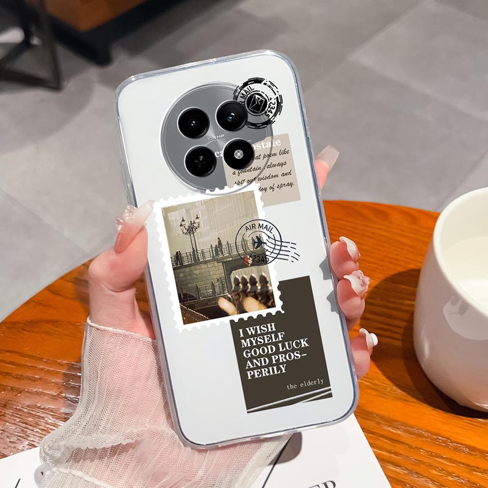Чехол для Oppo Realme 12 Pro Plus Чехлы для телефона Realme 12X Для Realme12 Pro+ 5G Задняя крышка Градиентный Мягкий Прозрачный Защитные Funda