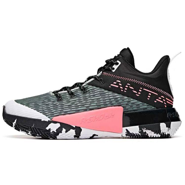 Anta Attack 2 Comfortable Versatile Performance Mid-Top Basketball Shoes Men Sneakers Black Pink 112031107-1