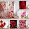 Romantic Rose Shower Curtain - Vibrant Floral & Butterfly Designs for Elegant Bathroom Décor, Waterproof, Easy Care & Soft Touch
