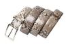 Genuine Snake Pin Silver Genuine Snake Made In Japan Belt, Nishikihebi, Leather, Buckle, 3.5cm Width, Diamond, Python, Bin, Buckle,