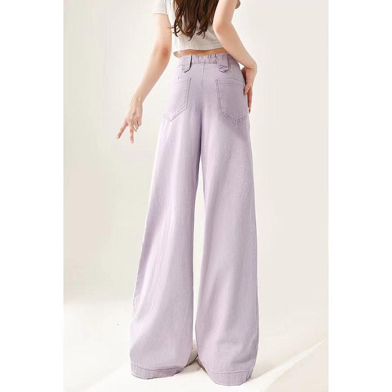 Women's Purple Baggy Cargo Jeans Vintage Cowboy Pants Harajuku Denim Trousers 90s Aesthetic Streetwear Y2k 2000s Trashy Clothes