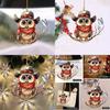 Charming Cartoon Hooded Owl Car Pendant Acrylic Keyring For Festive Decor