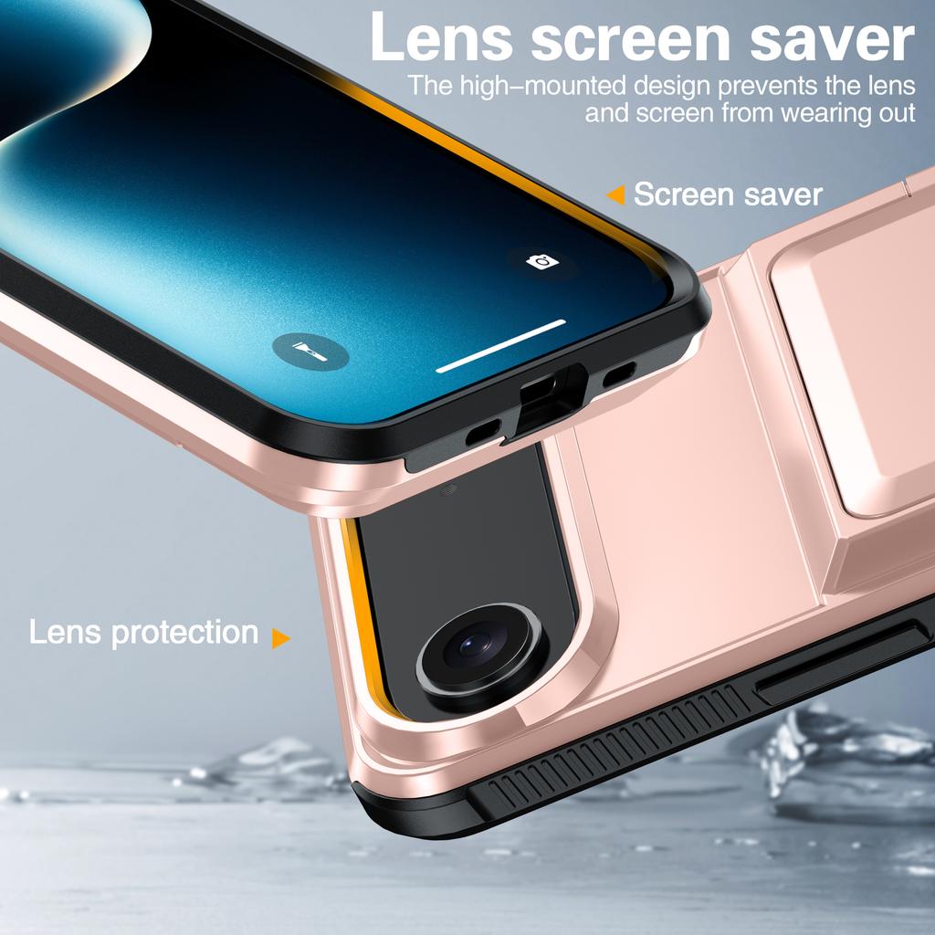 Чехол-кошелек однотонный для iPhone 17 Pro Max 16 Plus 15 14 13 12 11 Комбинация жесткого и мягкого Ударопрочный чехол
