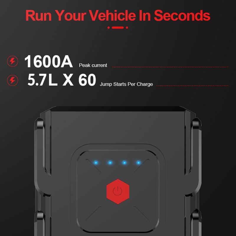 E-ACE Автомобильный стартерный аккумулятор Power Bank 1600A 12 В аварийный портативный усилитель пускового устройства с USB