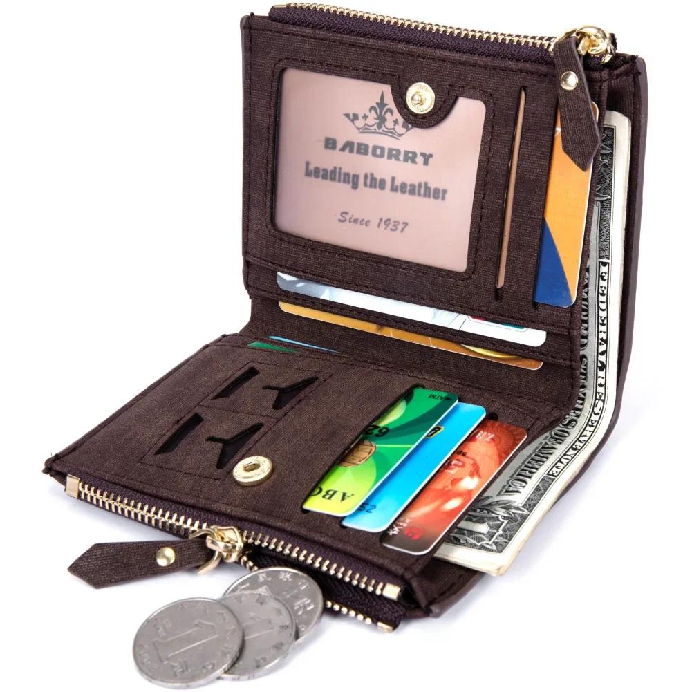 Theft Protec Coin Bag Zipper Men Wallets Famous Brand Mens Wallet Male Money Purses Wallets  Design Top Men Wallet