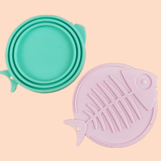 Крышка для банки с кормом для домашних животных с ложкой в форме рыбьей кости Крышка для банки для кошек, сохраняющая свежесть