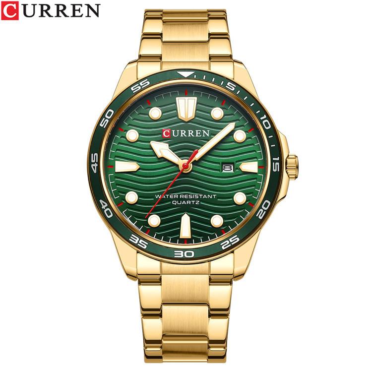 CURREN Men's Steel Band Fashion Business Watch Quartz Calendar Men's Watch Waterproof for Students