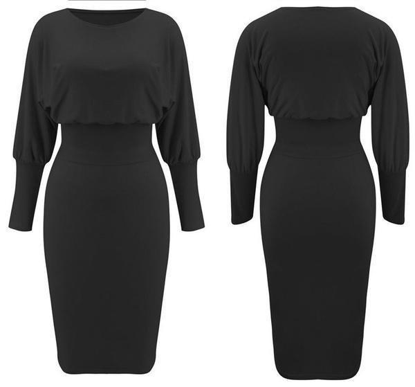 Элегантное женское платье миди с объемными рукавами и талией, однотонное платье на осень и зиму, Vestidos