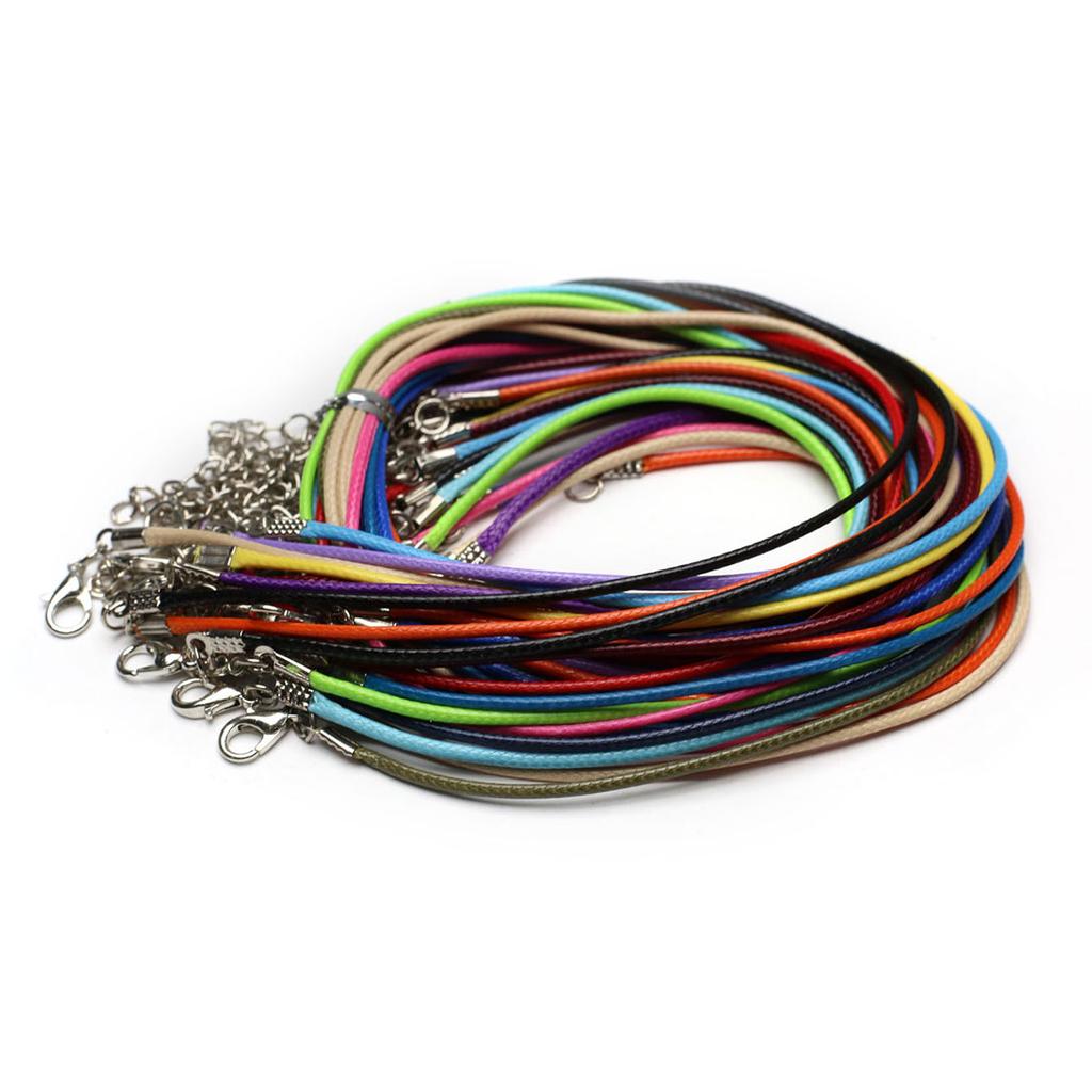 20Pcs/Pack Multicolour Wax Lines, Boho Leather Rope Chains for DIY Hanging Multi-style Pendant Necklace Accessories 45+5cm Extremely Cheap