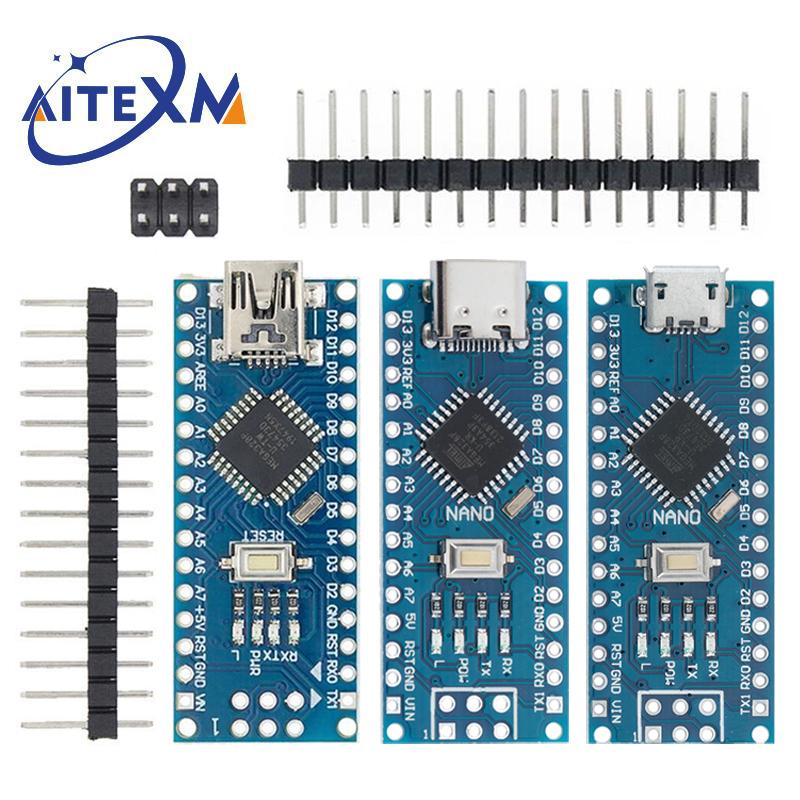Mini / Type-C / Micro USB Nano 3.0 с загрузчиком совместимый Nano контроллер для arduino CH340 USB драйвер 16Mhz ATMEGA328P