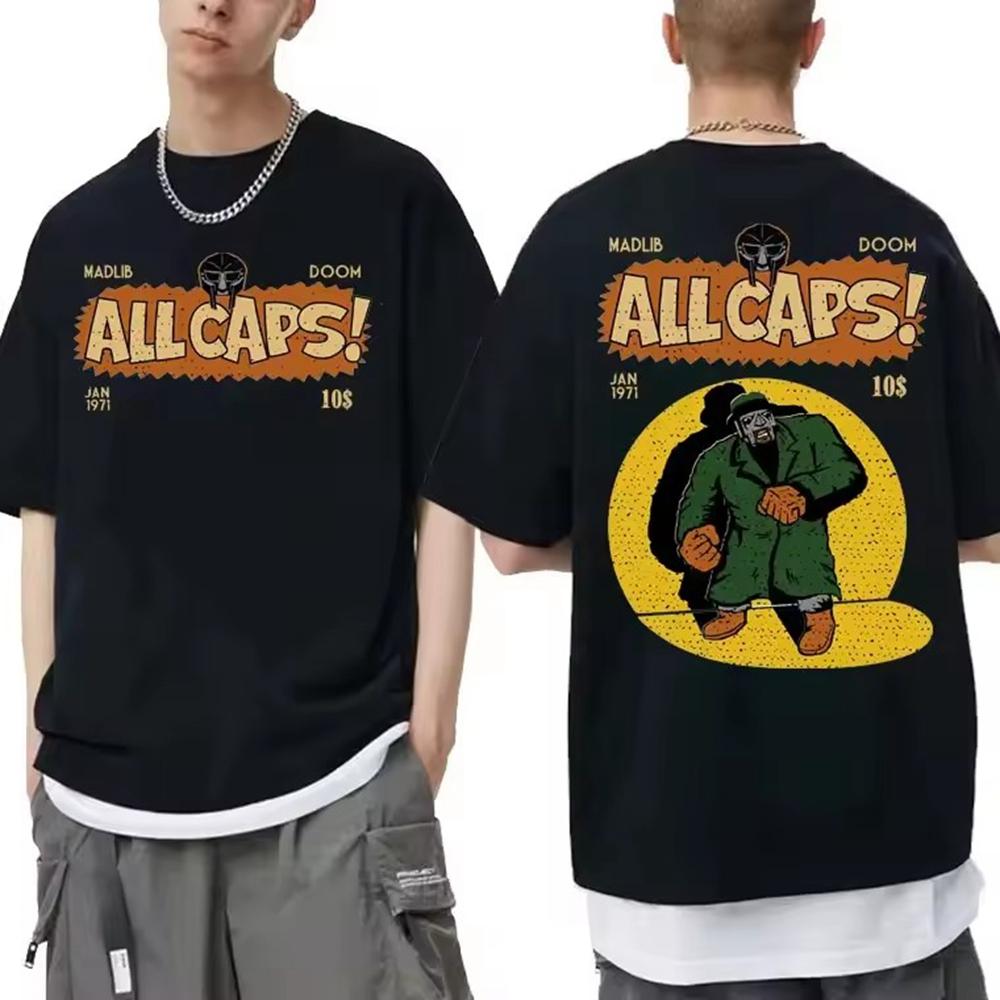 Camisetas Mujer Men Clothing Homme Printing T Shirt New in Top Singer Mf Doom Madlib Madvillain Double Sided Graphic Tshirt