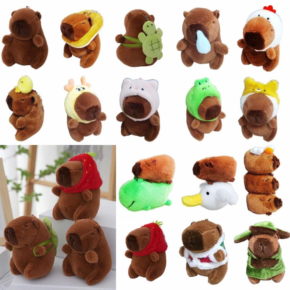 Cute Toy Simulation Capybara Pendant Cartoon Capybara Fluffty Animal Doll Birthday Gift