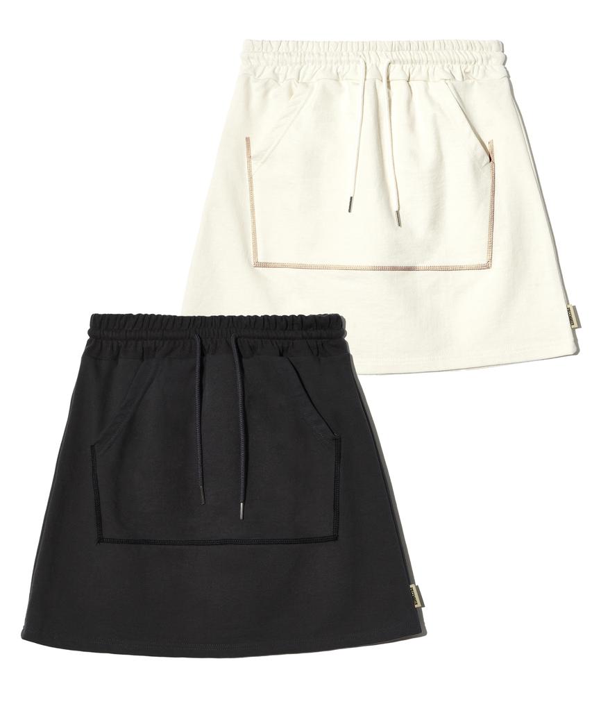 Peace Maker Pocket Sweat Mini Skirt (Cream)