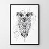 Poster Portrait Owl Geometry