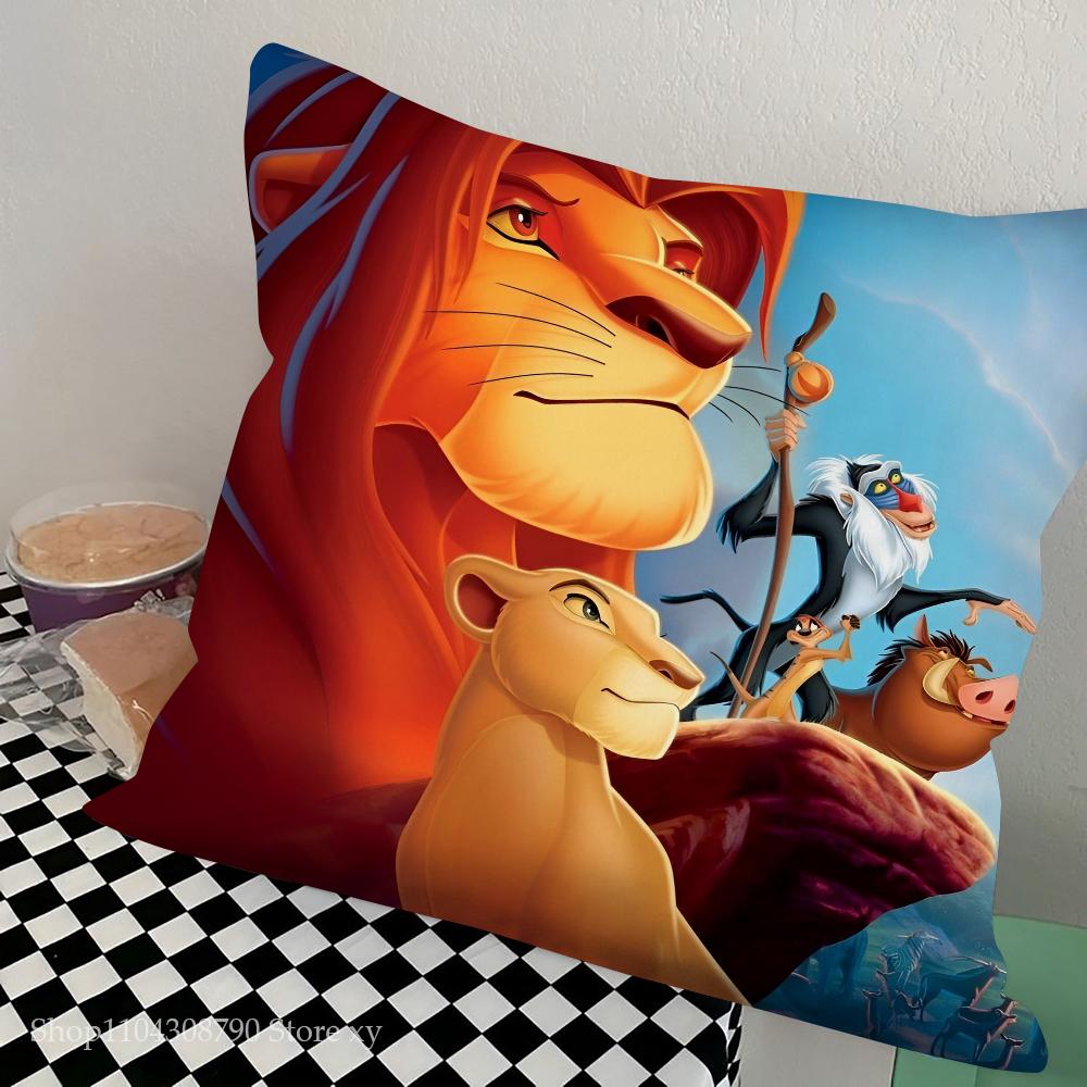 Мультфильм Король Лев Наволочка Модная Квадратная Наволочка Спальня Диван Комната Внутреннее Украшение Подушка для Отдыха Чехол 40x40