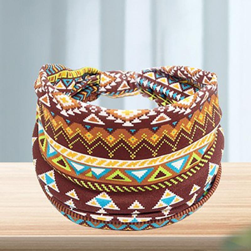 Модная хлопковая эластичная повязка на голову с африканским узором и принтом в виде крученой резинки для волос, широкие повязки для волос, бандана, тюрбан, повязка на голову