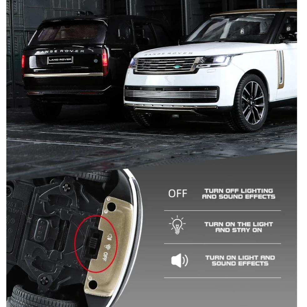 Масштаб 1/24 Land Rover Range Rover SV2022 литая модель автомобиля внедорожник звук и свет подарки для детей подарки с детьми