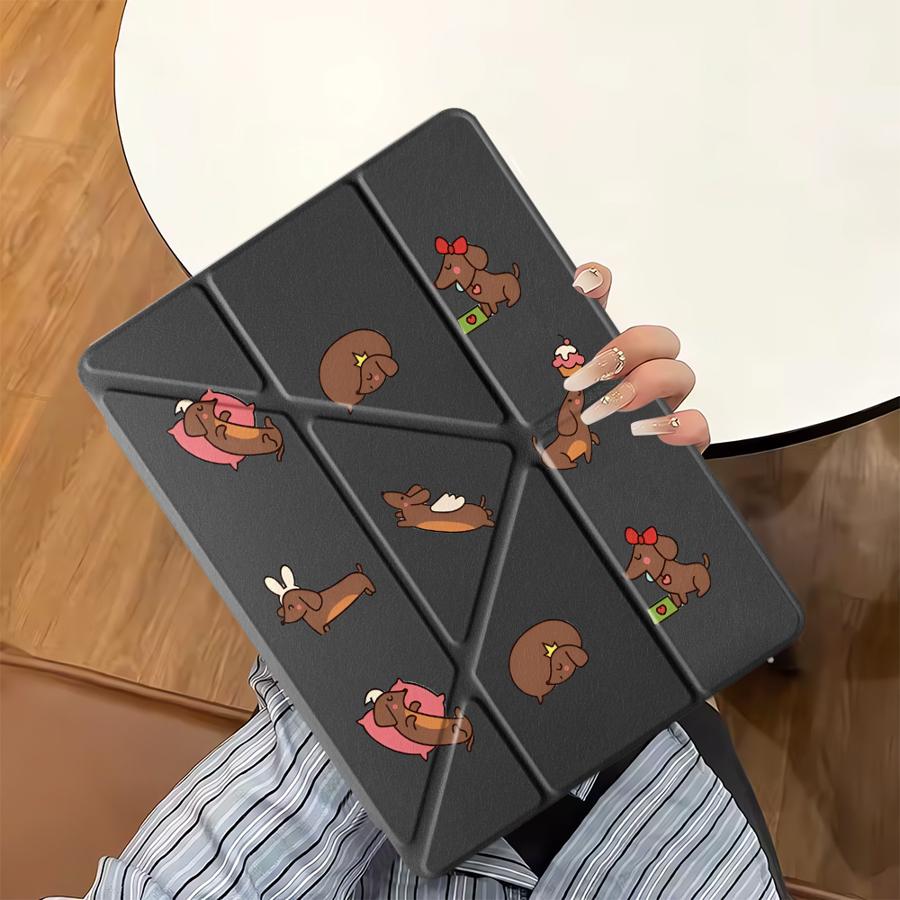 Чехол-планшет с мультяшным кошкой и собакой для iPad Pro 11-го 10-го 9-го 8-го 7-го 12,9 дюйма Pro 2025 Air 4 5 M3 M2 1 2 M4 11 дюймов Mini 6 7 Держатель