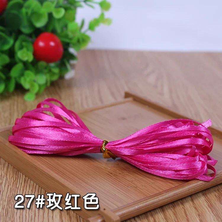 Новые атласные ленты 1/8'' 3 мм, разных цветов, для свадебной вечеринки, упаковки подарков, рождественских украшений (10 метров/лот)