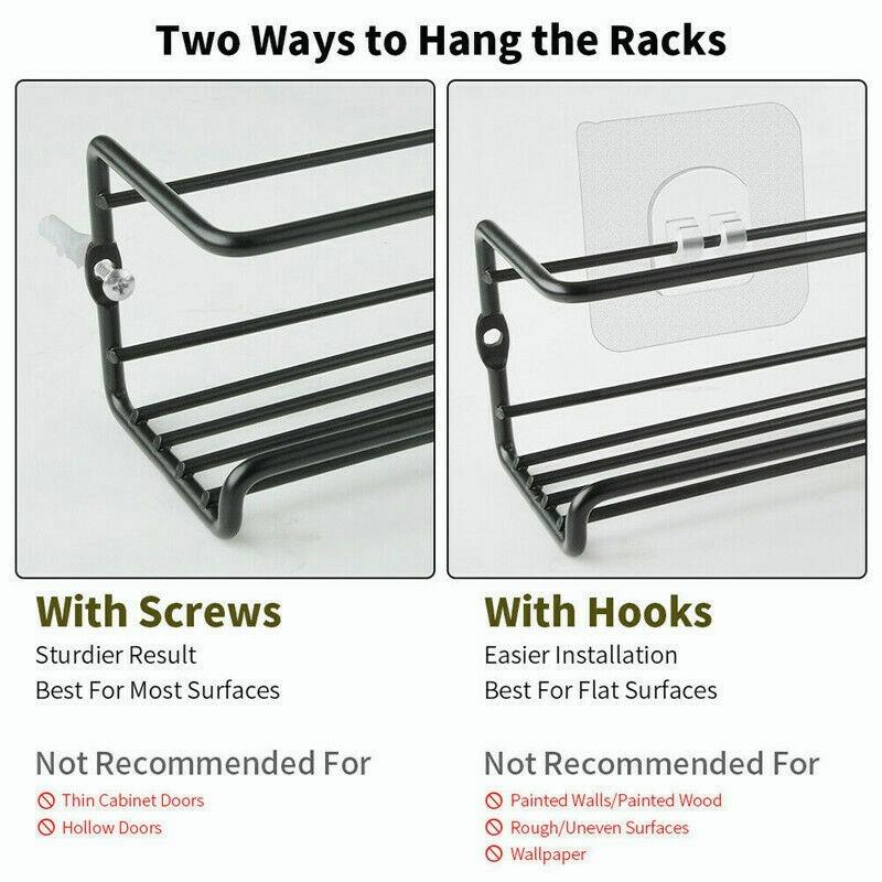 2/4PCS Hanging Kitchen Shelf Spice Shelf Wall-Mounted Kitchen Cupboard Doors