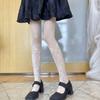 Sweet Style Spring Summer Ultra-Thin Core-Spun Yarn Milky White Floral Stockings Calf Totem Jacquard Pantyhose for Women