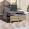 VidaXL Garden Lounge Set with Cushions 4 Pcs Beige Wicker, Outdoor Sofa Set, Garden Lounge, Set 368383