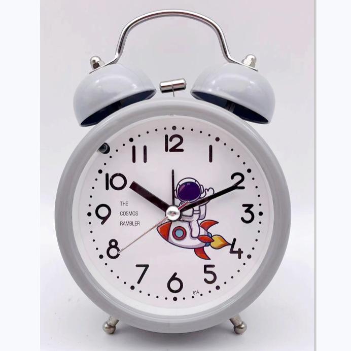 Student Bell Alarm Clock Super Sound Luminous Walking Time Silent Learning Bedside Bedroom Gift Clock Children's Cartoon Clock