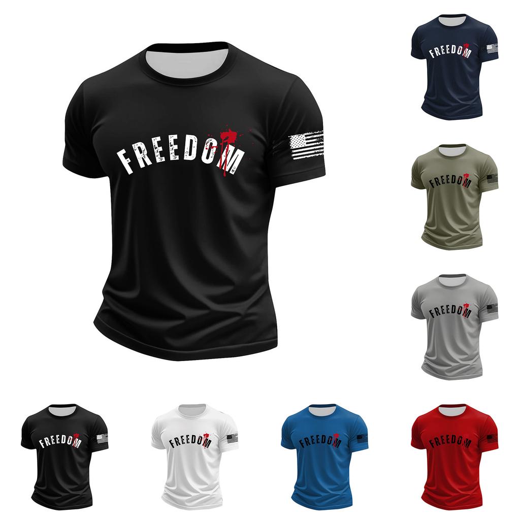 Men's Printed Short Sleeve T-Shirt Men's Loose Casual Short Sleeve Top