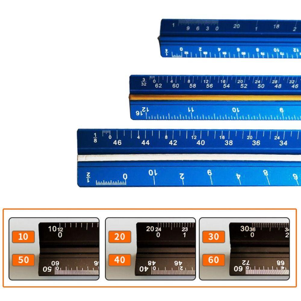 Metal Triangular Ruler Stationery Design Ruler Multi-functional Measuring Tools Architect Engineer