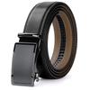 [RAINSMORE] ремень мужской большой размер натуральная кожа мужской ремень авто-застежка плавная регулировка ремень для костюма отрезной дизайн деловой повседневный черный Длина