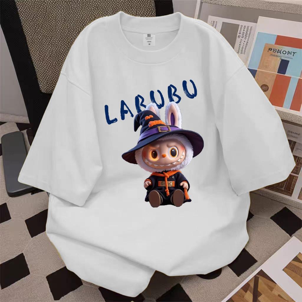 New LABUBU Printed Short-sleeved T-shirt Women's Round Neck Top Cute Casual Fashion Clothes