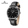 Reef Tiger Men's Dress Watch with Date, Stainless Steel, and Leather Strap, RGA823