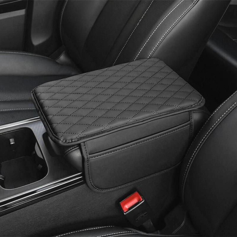 1pc Premium PU Leather Car Armrest Pad with Handy Storage Bag - Elevated Comfort, Universal Fit, Ideal for All Seasons, Enhances Car Interior