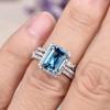 Engagement Three Sets Of Rings, Fresh Jewelry, Fashionable Large Rectangular Women'S Rings