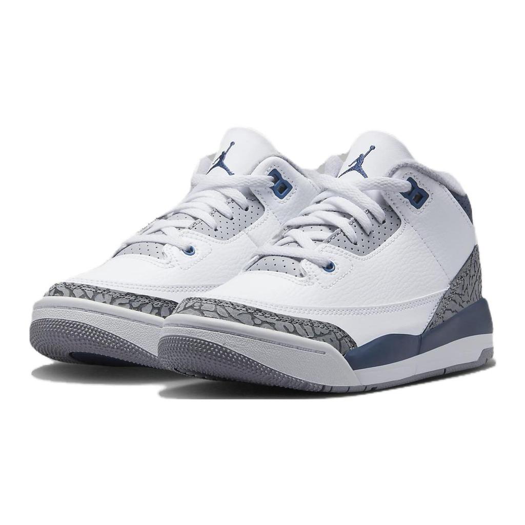 Air Jordan 3 Retro PS Midnight Navy Детские кроссовки Белый цементно-серый Черный DM0966-140