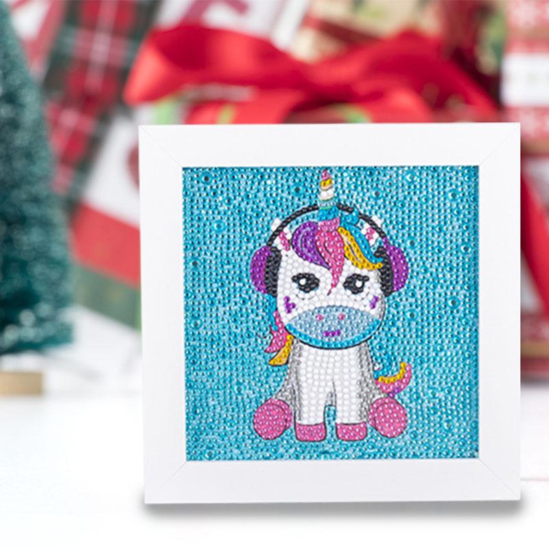 Kids Full Drill 5D Diamond Painting Kit, Cartoon Animal Handmade Diy Diamond Paste Decor Art