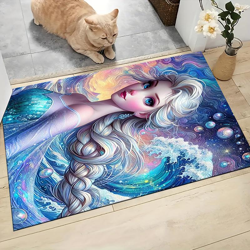 1Pc Elsa'S Magical Journey Carpet Rug Customizable Soft Washable Antislip Home Living Room Sofa Mats Personalized Rug 091763