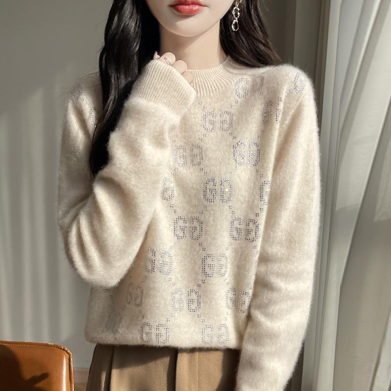 Женский кашемировый свитер Qinghe Cashmere 30% кашемир 70% шерсть Осень и Зима Пуловер Теплый и Модный