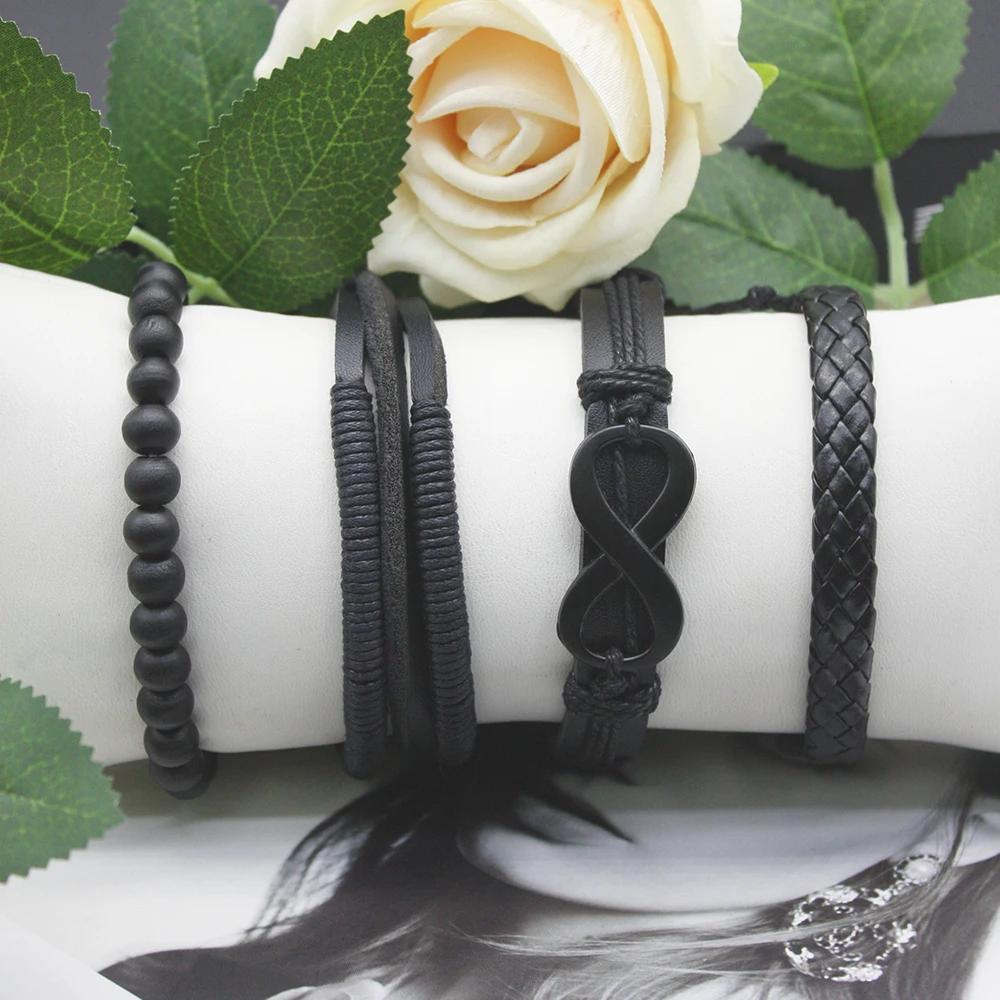 Набор из 5 предметов, мужские роскошные часы, итальянский браслет с подвесками, мужской браслет, в комплект входит коробка, роскошный кожаный ремешок для спорта и путешествий на открытом воздухе