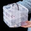 Large Three-Layer Removable 18-Grid 30-Grid Portable Transparent Plastic Jewelry Cosmetic Storage Box Fishing Gear Storage Large Box