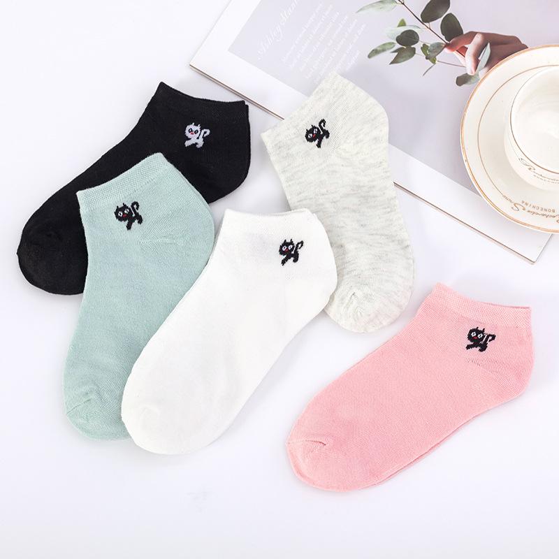 5 пар женских носков Asakuchi, милые японские мультяшные аниме тонкие невидимые короткие носки-лодочки для девочек