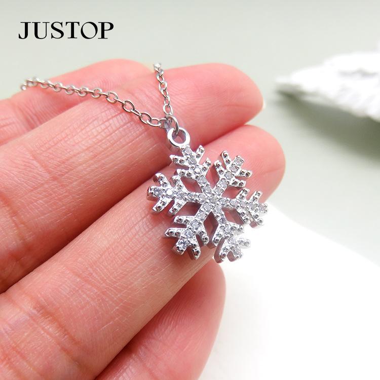 Новый ожерелье в виде снежинки на осень и зиму, нишевый дизайн, холодный и элегантный