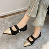 Low Heel New 2024 Spring Net Red Single Shoes Low Heel Slippers Lady Shoes Travel Shoes Ladies Shoe